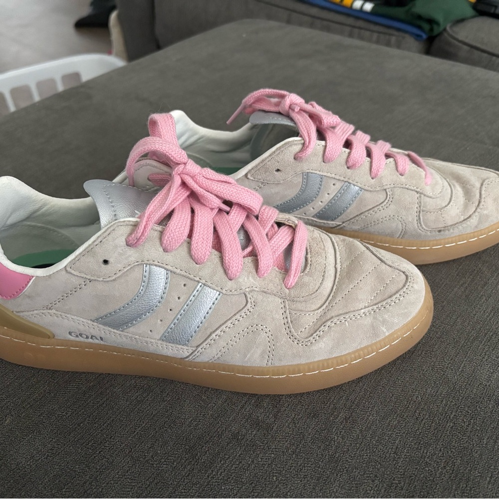 Coolway Cream and Pink Sneakers with Silver Detail